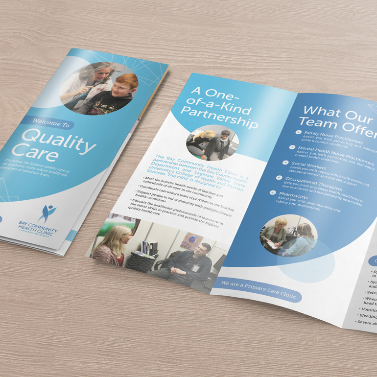 Sample of design work done for Bay Community Health Clinic