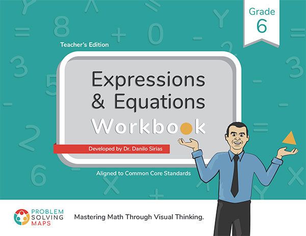 Cover of Problem Solving Maps Math Workbook 6th Grade: Expressions & Equations