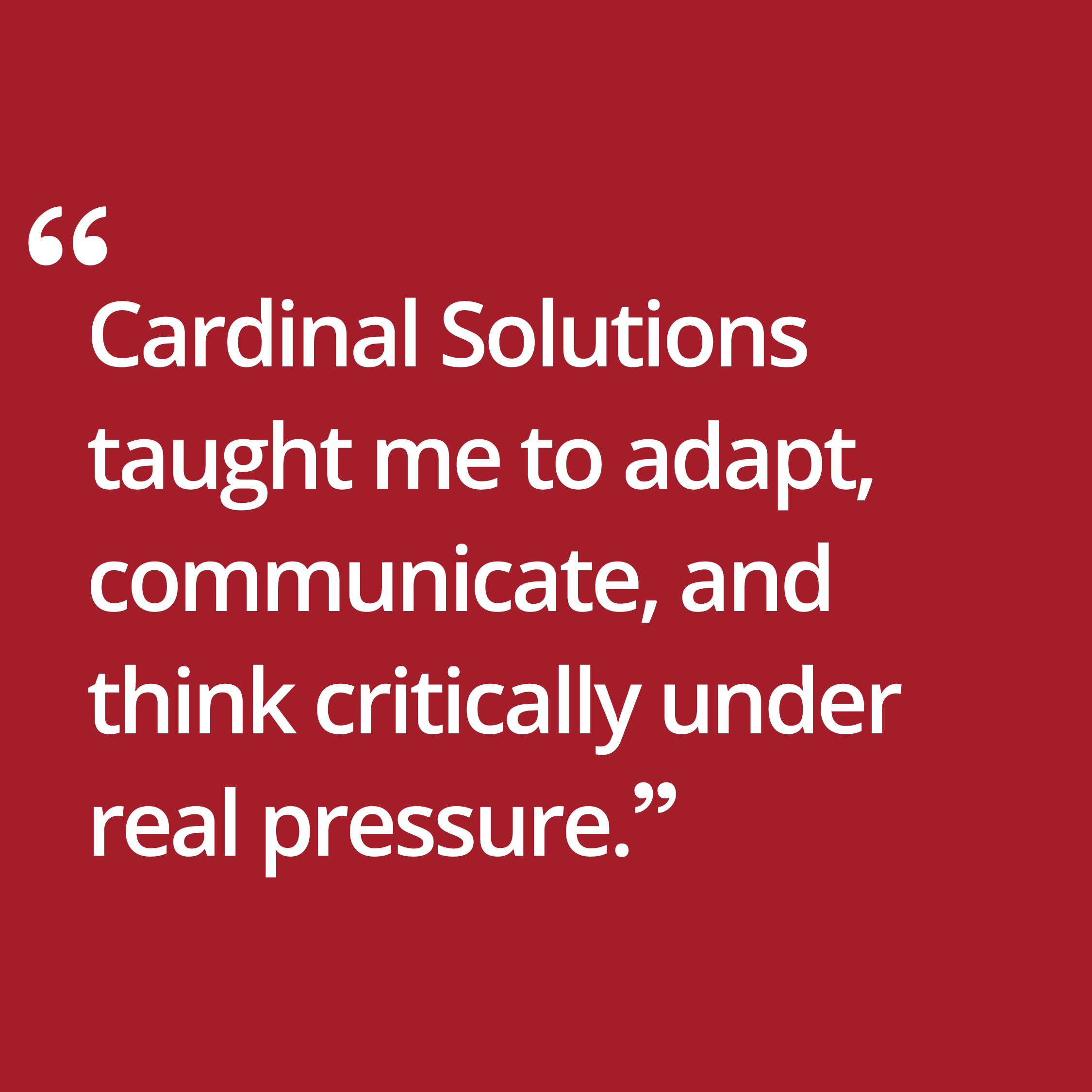 Quote, student working in HSC campaign